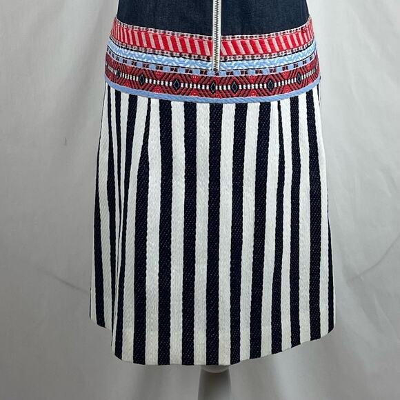 J Crew Navy White Denim Woven Dress Size 6 - Picture 7 of 12